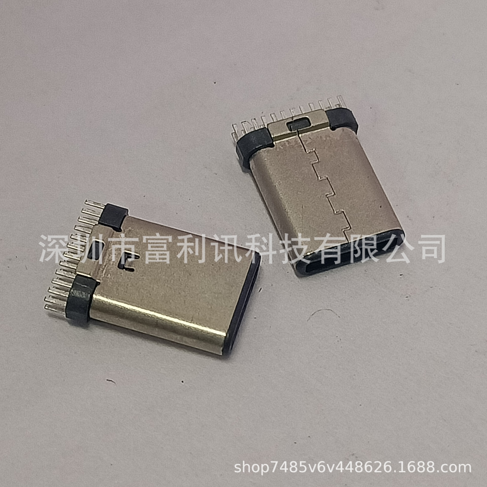 TYPE-C USB3.1 公头24P夹板0.8PIN距加宽 燕尾型公头 短体H10.5-阿里巴巴