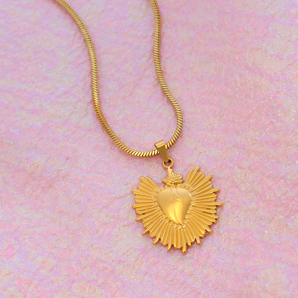 Handmade Chain Chain Type Daily Occasion PVD Coated 18K Gold Real Gold Plated Heart Shape 303 Stainless Steel 304 Stainless Steel Y2K Waterproof Non Tarnish 304 Stainless Steel Earrings Necklace