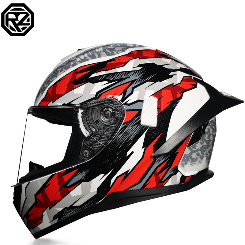 Casco de motocicleta Orz para hombres y mujeres, casco integral de verano con gran alerón trasero para todas las estaciones, certificado por DOT, transfronterizo.