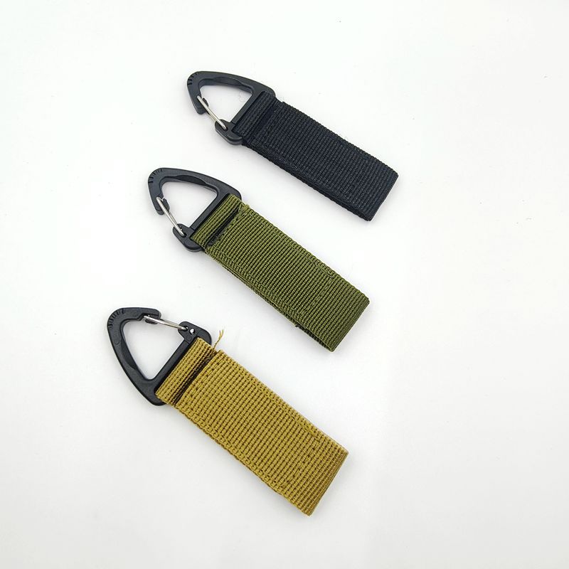 Táctico al aire libre de nylon mochila cinta colgante hebilla multifuncional solo punto triángulo accesorios mosquetón clave Ventas Directas la fábrica
