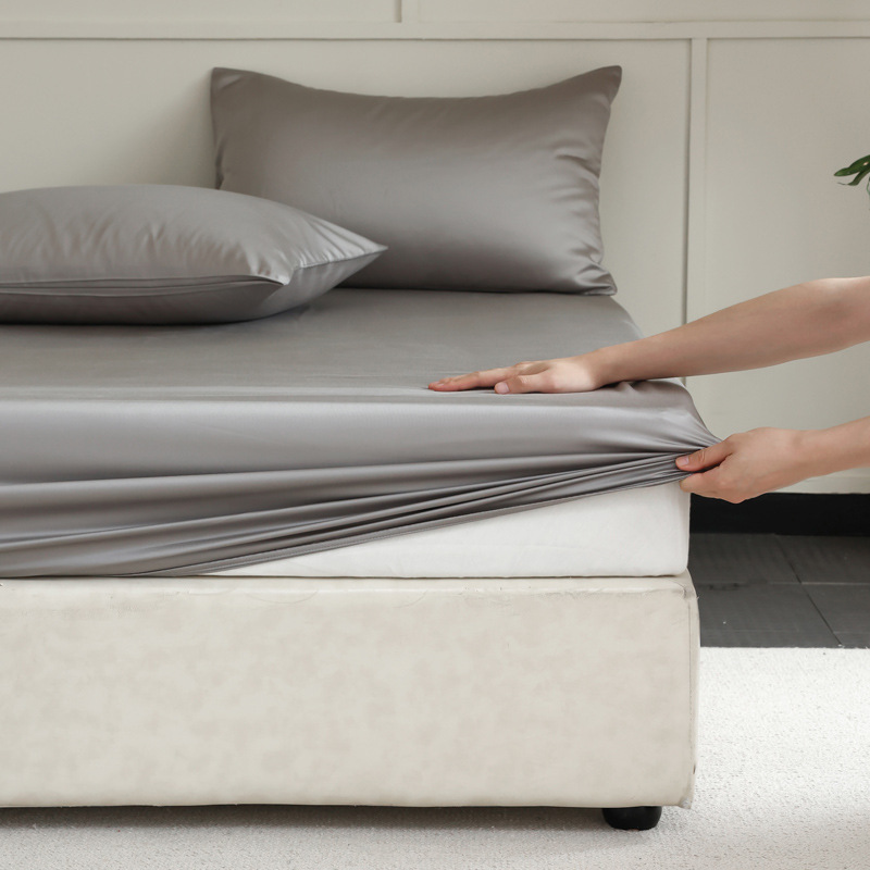 High-End Class a Lf Grade 100-Count Lyocell Tencel Fitted Sheet Single Piece Mattress Protector Bed Cover Three-Piece Set