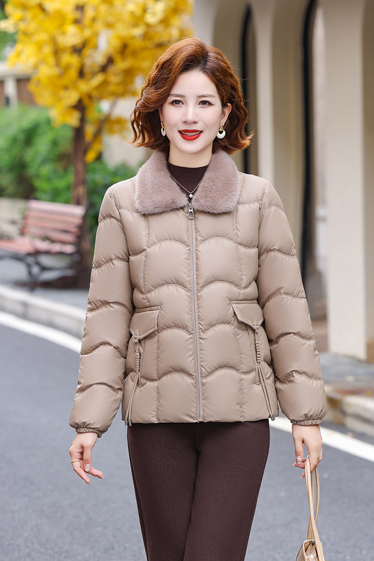 妈妈装冬装PU皮棉衣女加绒保暖中老年女装棉服外套时尚新款棉袄女|undefined