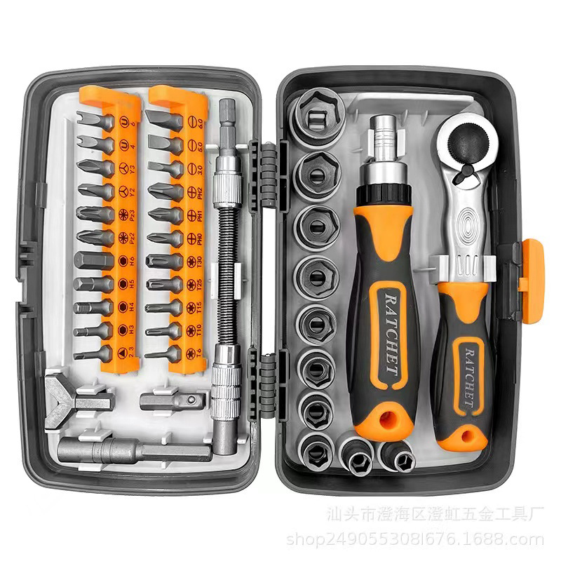 하나의 직선 래칫 드라이버에 38