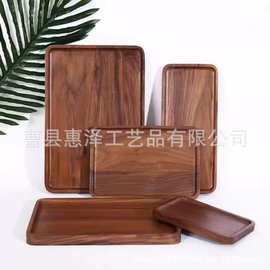 实木点心水果餐盘实木黑胡桃木托盘水果零食木盘干果茶盘披萨盘