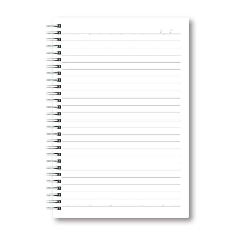 PP coil notebook B5, 80 sheets, PP cover, lined/grid/dot/plain