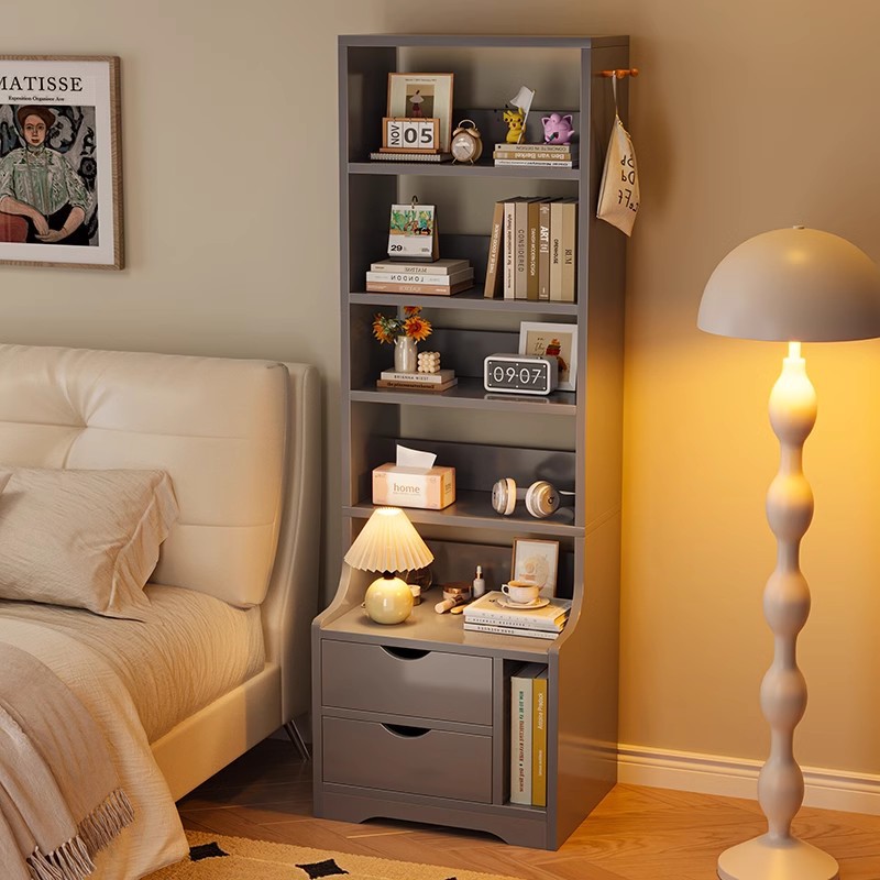 Tablero de cabecera simple y moderno tipo pequeño estante de almacenamiento multifuncional estante de libros de dormitorio casero armario de cabecera