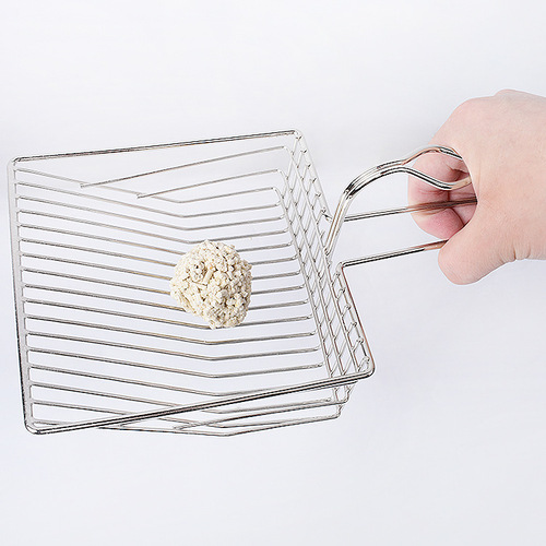 Metal cat litter shovel cat litter cleaning ragdoll silver gradient layer enlarged shovel surface easy to leak cat toilet cleaning stainless steel