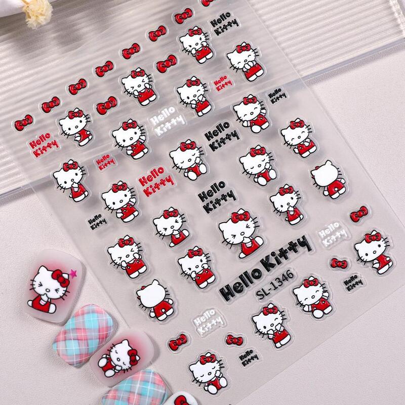 可爱KT猫美甲贴纸5D浮雕立体卡通hellokitty猫指甲贴纸饰品 SL款|undefined