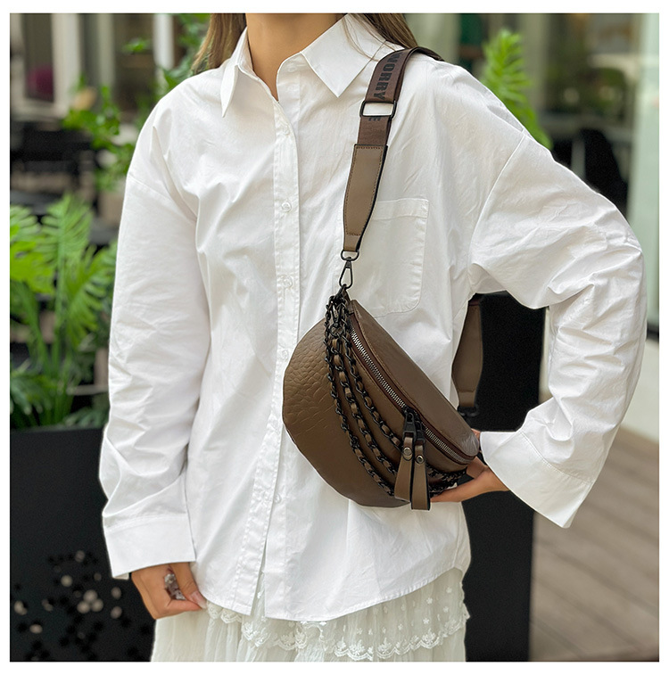 Super Hot Chest 2024 Nuova Moda Coreana Stile Occidentale Catena Donna Vita Larga Cinghia Monospalla Tracolla_voghion.com