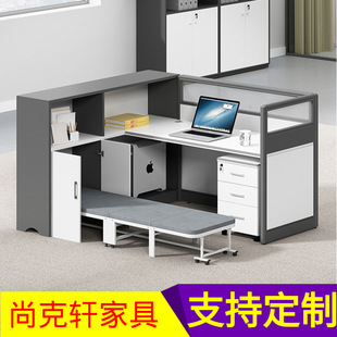 职员办公桌带午休床折叠床现代简约职员屏风桌卡座办公桌椅组合-阿里巴巴