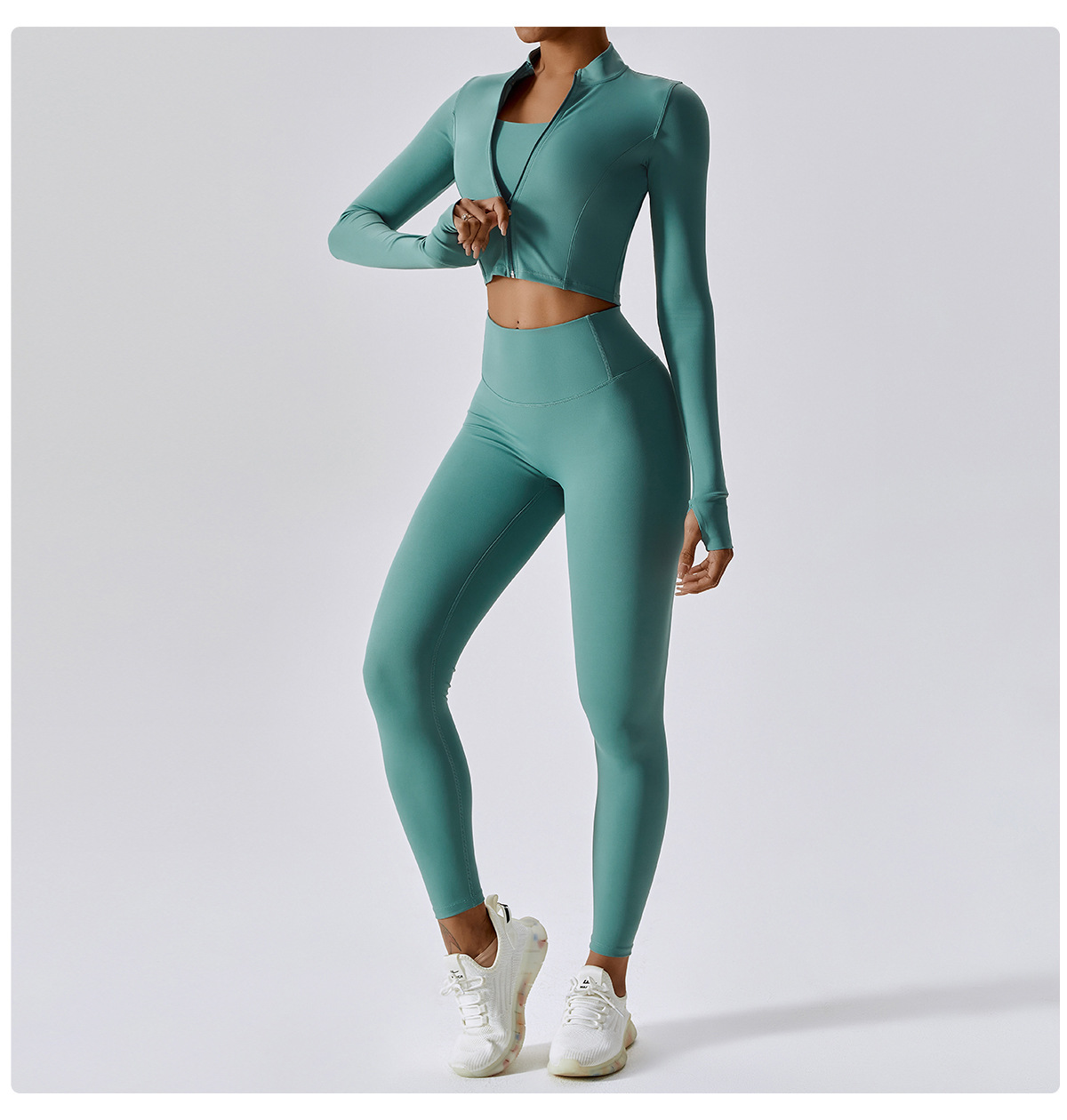 Simple Style Solid Color Nylon Spandex Standing Collar Tracksuits 3 Piece Sets display picture 18
