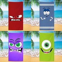 外贸台湾爆款头脑特工队沙滩巾a类儿童浴巾超细纤维吸水沙滩毛巾
