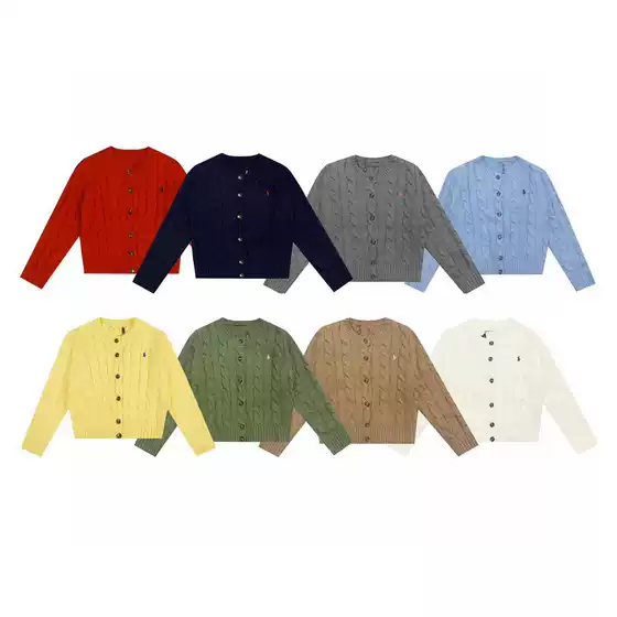 High Version R Ralph Lauren Pony Embroidered Knitwear Cardigan Outwear Casual Versatile Knitwear Loose Retro Women
