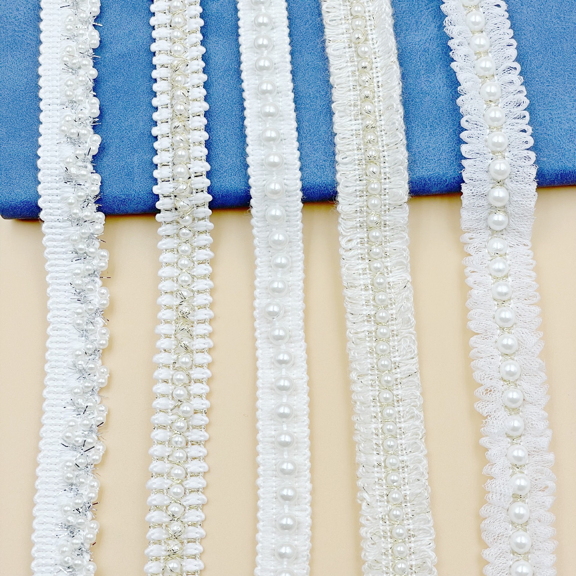 Factory Hot-selling Little Black Dress Embroidered Bead Edge DIY Fashion Accessories Shoes Hats Decor Curtain Edge Pearl Bar Code