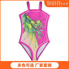 New Children's Printed Swim Suit 2024 Version One-piece Swim Suit for Girls, Hot Spring Swimwear Wholesale