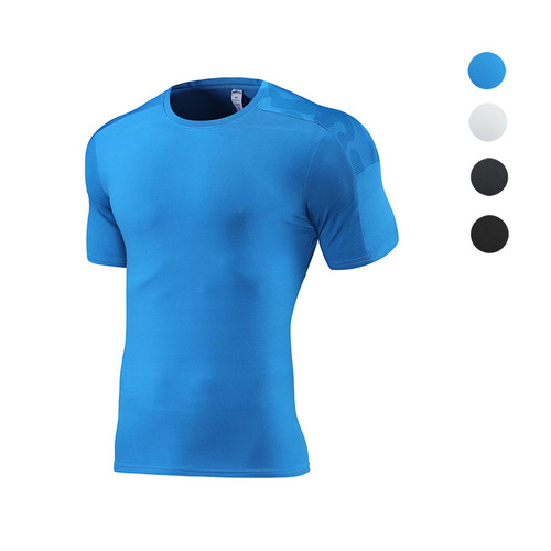  Summer New Short Sleeve Quick-Dry T-Shirt for Men - European and American Style Fitness and Sports Top with Camouflage Stripes Running Suit