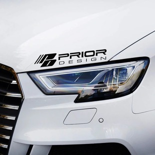 Pd Prior Design Car Bumper Sticker Reflective Racing Headlight Eyebrow Decal Car Window Vinyl