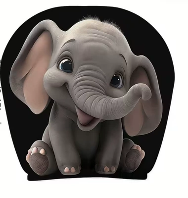 Universal seat cover pullover printed car headrest cover, TEMU - baby-elephant-double-sided-printing-1-piece