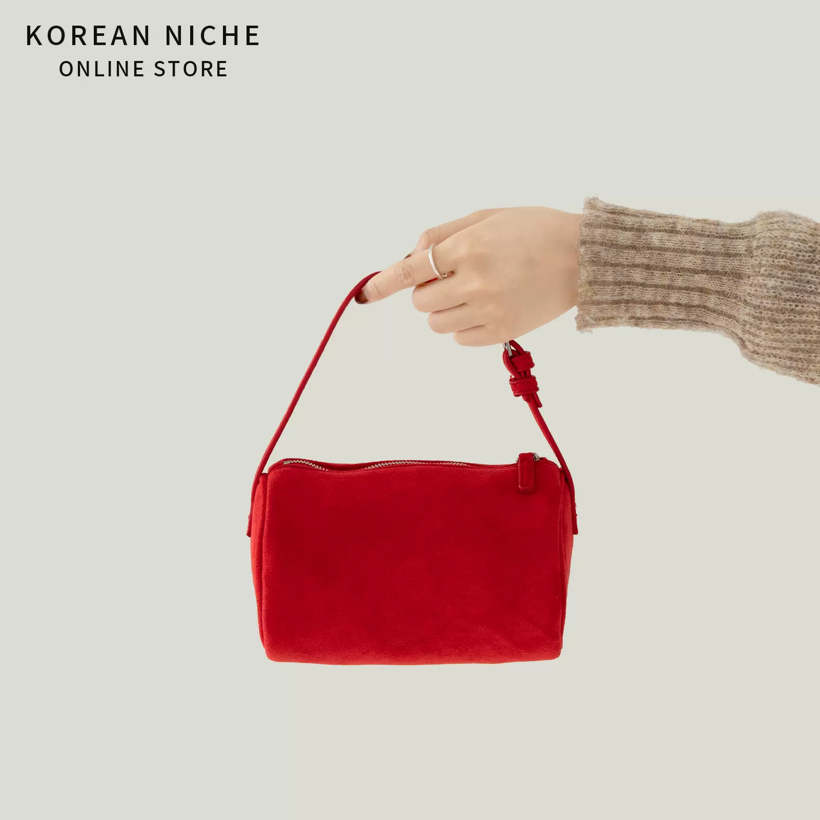 秋冬新款高级感麂皮绒枕头包韩版小众设计时尚百搭单肩斜挎包女包