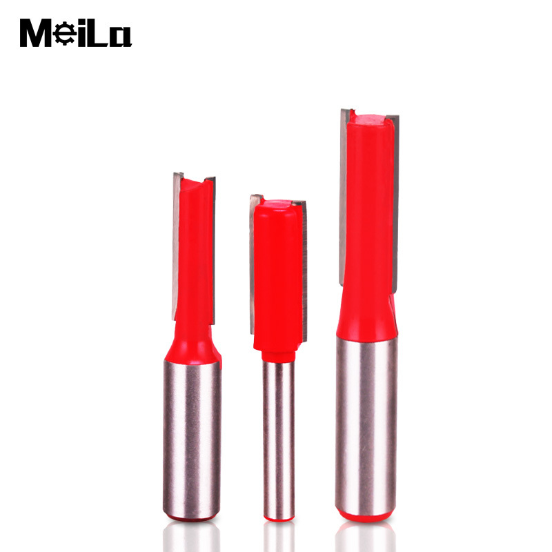 数控刀具开槽刃具木工铣刀英制直齿双刃直刀加长合金铣刀木