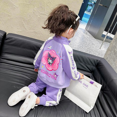 女童卡通棒球服套裝2024春季新款韓版兩件套一件代發洋氣網紅童裝