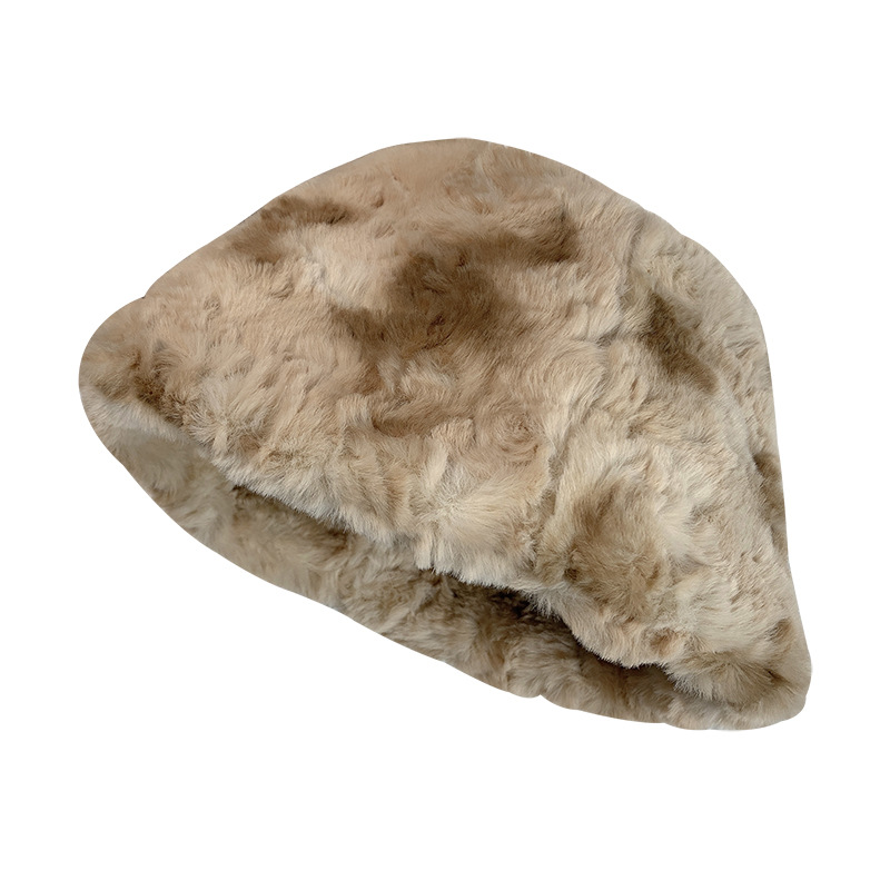 Autunno e inverno grande circonferenza della testa mostra piccolo viso inverno ragazza caldo protezione orecchie cappello da pescatore cappello da pescatore di peluche_voghion.com
