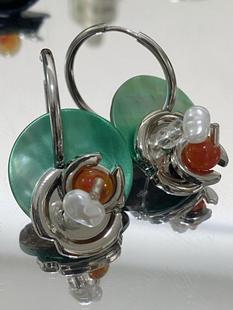 Independently Designed Retro Contrasting Color Earrings Metal Hoop Earrings Cross-Border Wholesale