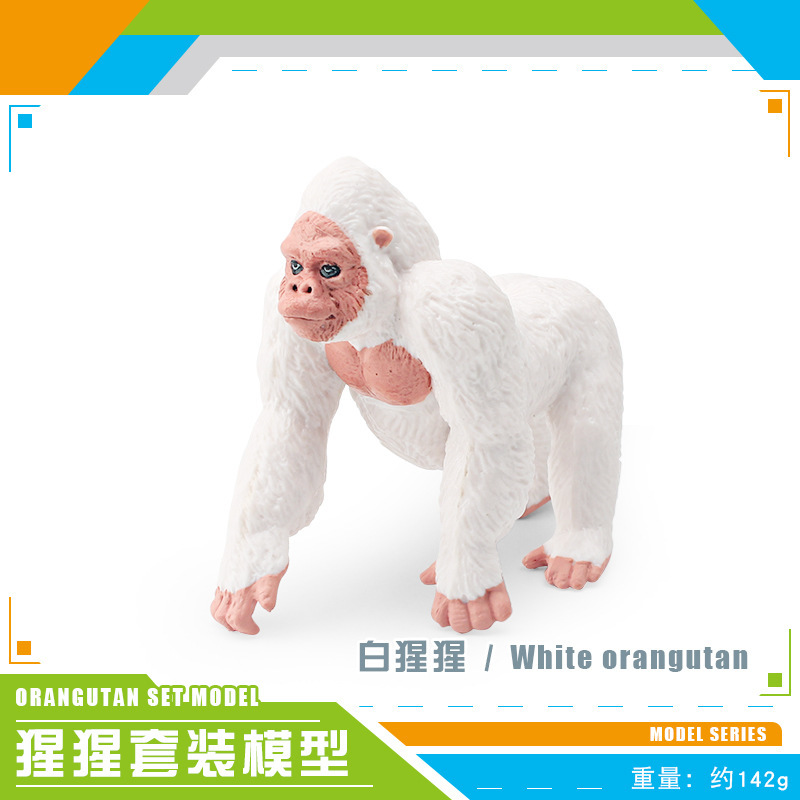 Simulación transfronteriza animal forestal modelo de orangutan puzzle orangutan chimpancé blanco mesa decoración estática