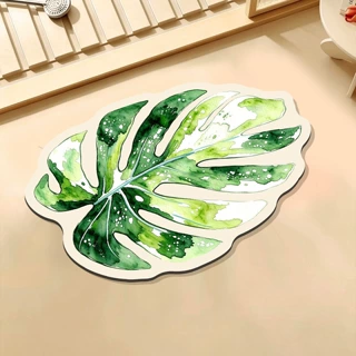 异形花卉硅藻泥浴室地垫吸水防滑厕所玄关卫生间浴室地垫耐脏脚垫