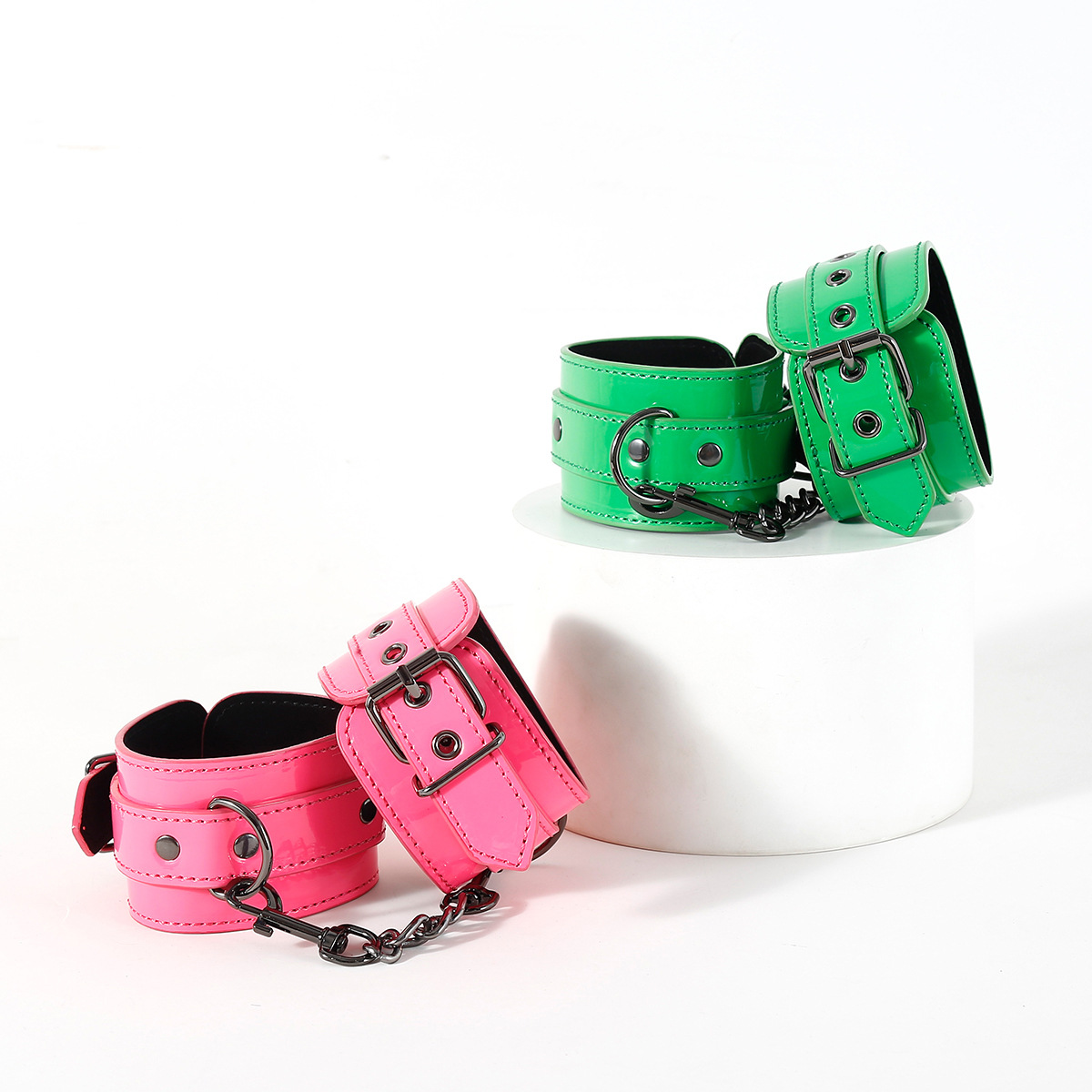 Color caramelo adulto masculino y femenino SM esposas accesorios de cuero PU pareja ajuste pareja SM juguetes sexuales image 1