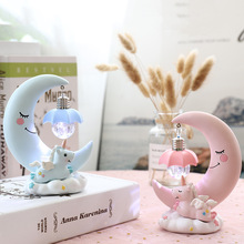 树脂工艺独角兽月亮灯学生礼物创意地摊爆款儿童礼品家居装饰摆件