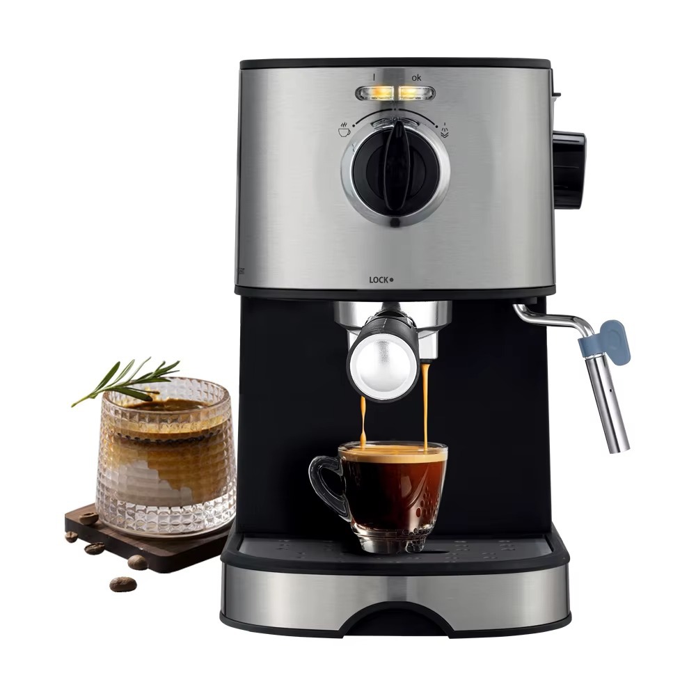 1.5L italiano semiautomático cafetera de goteo casera de alta presión burbuja de leche cafetera de lujo al por mayor transfronteriza