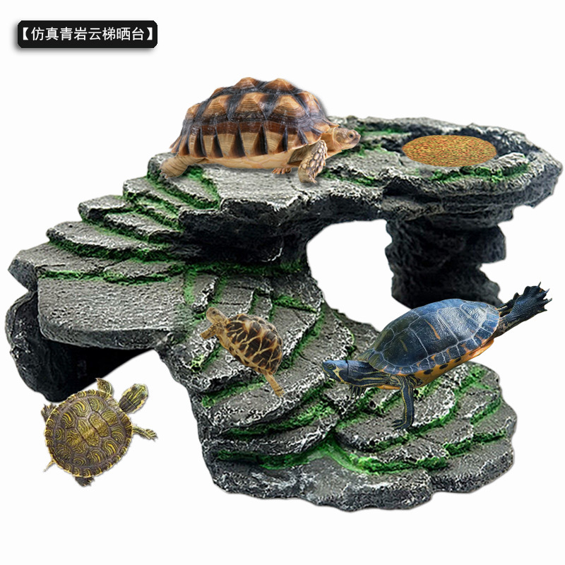 Turtle bask climbing stair climbing platform to avoid the cave shelter shelter house aquarium pet landscape turtle drying platform