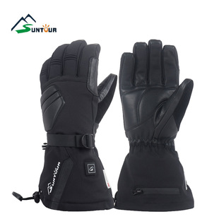 2025 Sheepskin Touch Screen Waterproof Three-Speed Temperature Control Electric Heating Outdoor Sports Source Manufacturer Customized Ski Gloves