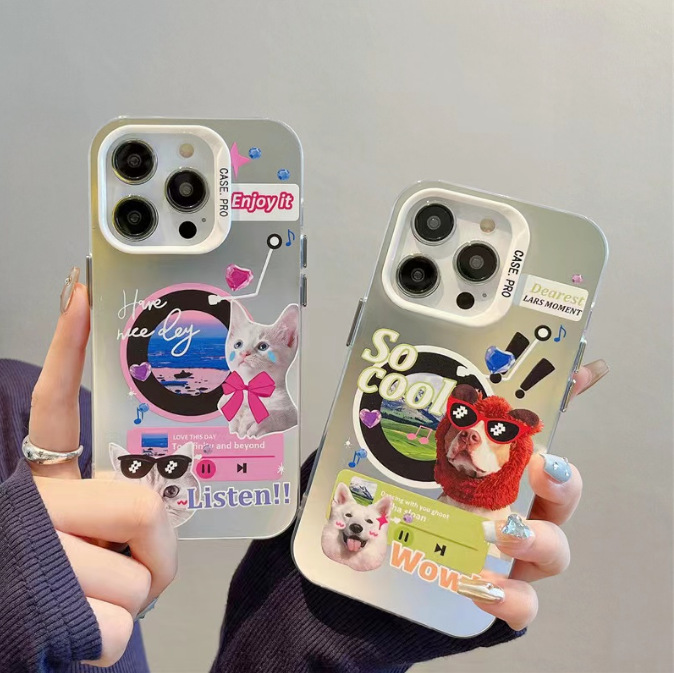 Custodia per telefono Apple rosa scintillante con effetto IMD a doppio strato anti-caduta per iPhone 14Pro, molto venduta._voghion.com