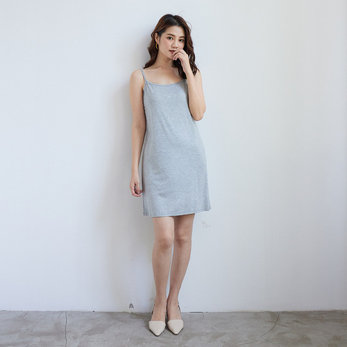 40-Count Base Slip Dress, Extended Style, Layered Petticoat—Modal, Plus Size, Loose-Fit, Mid-Length Vest-Style Base Skirt