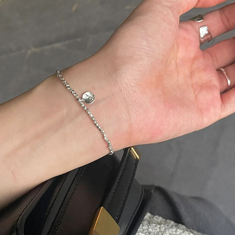 S Pure Fragmented Silver Irregular Pendant Bracelet 2023 Beaded Handmade Jewelry Gifts to Best Friends Trend_voghion.com