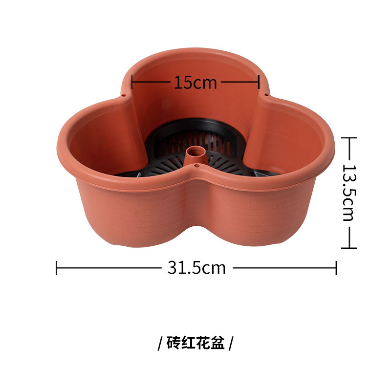 新款家庭种植立体盆可悬挂多层种植花盆可叠放草莓盆移动三瓣花盆|undefined