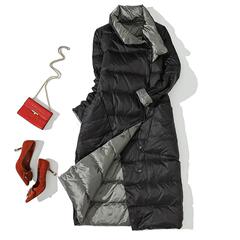両面にダウンジャケットを着ている女性の中長タイプ2022冬の名媛気質欧米の女装長袖立襟修身wai
