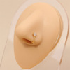 Zirconium, nose piercing with butterfly, copper nose clip, set, micro incrustation, 750 sample gold