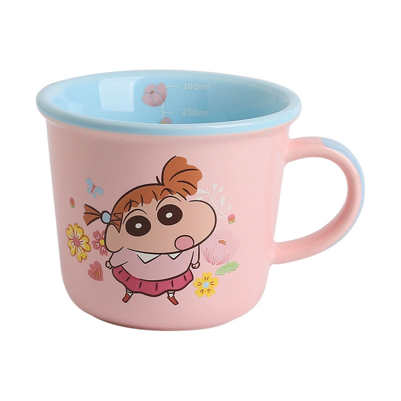 Кружка серии «Карандашный Капитан» (Crayon Shin-chan), кружка с шкалой для молока, милый мультяшный керамический стакан для завтрака