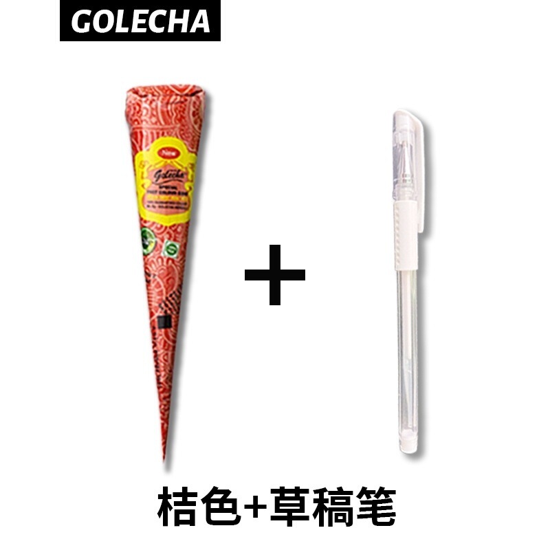 GOLECHA ヘナタトゥー手描きペースト半永久インド植物防水長持ちヘナボディペイントタトゥー|undefined
