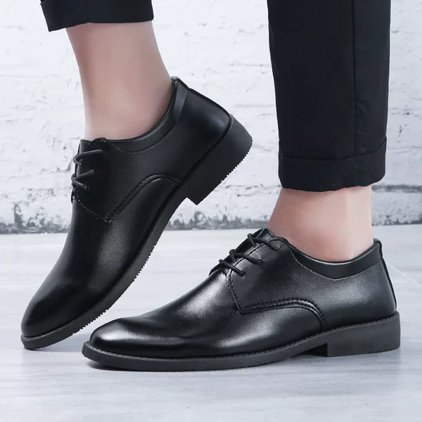 [New Style] Leather Shoes Men's Business Casual Formal Leather Shoes Easiest for Match Soft Sole Breathable Wedding Shoes Work Shoes