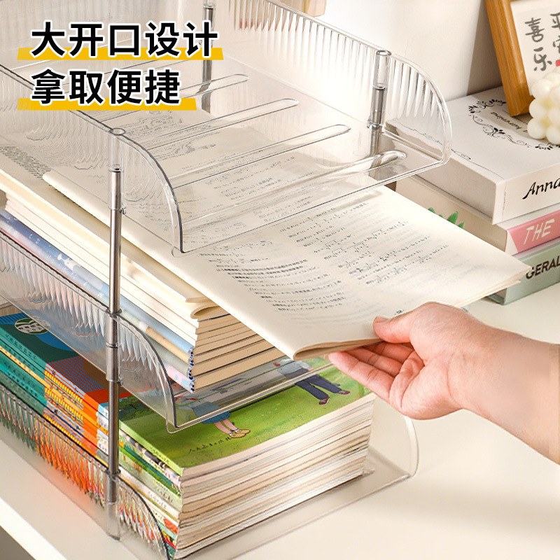 多功能加高款桌面置物架透明可叠加收纳盒洗漱台护肤品透明收纳架|undefined