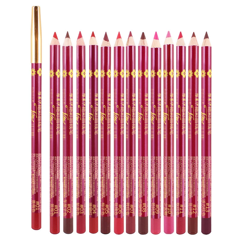 Lip pencil, водостойкая матовая помада, румяна для лица, карандаш для глаз, подводка, 13 цветов, (торговля через границу)