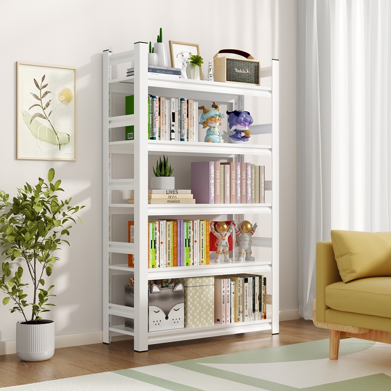 家用簡易鋼製書架多層落地書櫃兒童書本玩具收納架置物架儲物架子