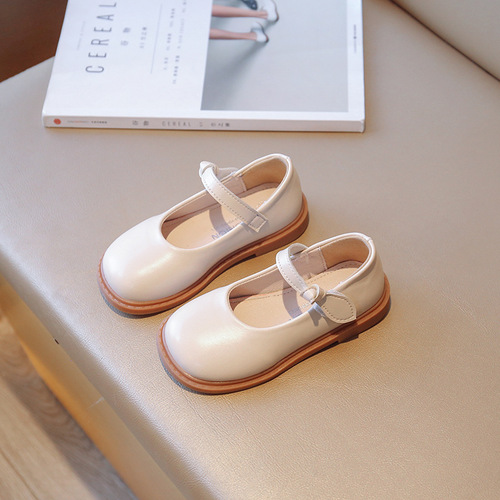 2024 Autumn New Girls' Leather Shoes Little Girls British Style Princess Single Shoes Korean Style Student Performance Small Leather Shoes