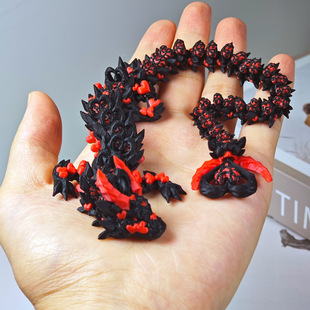 Cross-Border 3D Printed Ornaments, Heart-Shaped Love Dragon Ornaments, Handicrafts, Stalls, Fish Tank Landscaping Decoration Wholesale