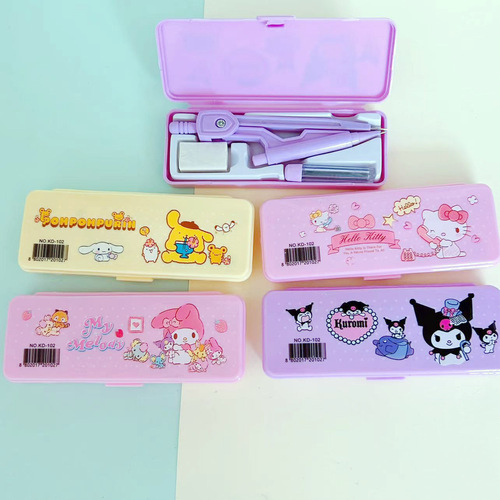Sanrio compass set high-looking girl heart cartoon Kuromi student stationery geometric drawing circle drawing tool