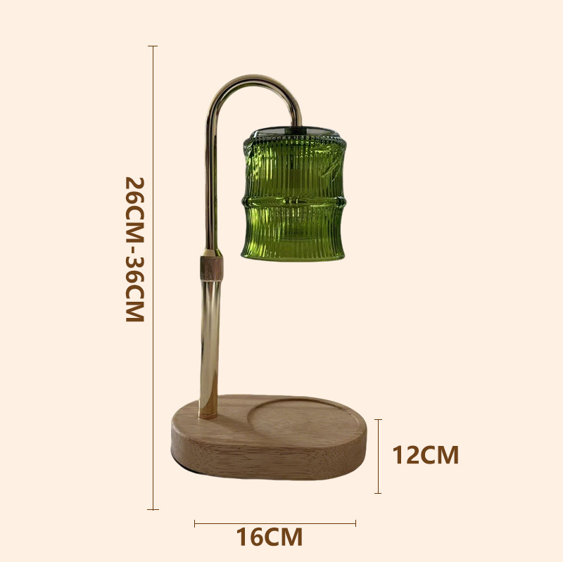 Retro Festival de bambú lámpara de lámpara de vidrio azul lámpara de cera de fusión fragante doble capa vertical accesorios de vidrio verde
